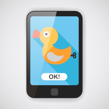 Uzun Gölge, eps 10 düz simge oyuncak ördek