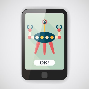 Uzun Gölge, eps10 ile alan robot düz simgesi