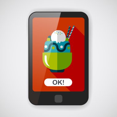 Uzun Gölge, eps10 dondurma düz simgesiyle