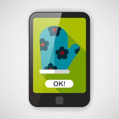 mutfak fırın eldiveni uzun gölge, eps10 simgesiyle düz