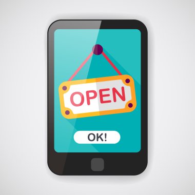 Uzun Gölge, eps10 ile alışveriş mağazası işareti düz simgesi