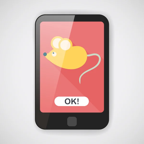Pet mouse flat icon with long shadow, eps10 — стоковый вектор