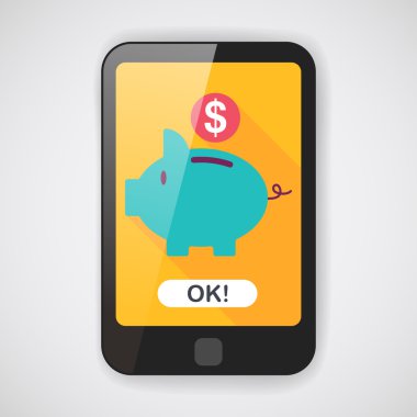 Kumbara uzun gölge, eps10 düz simgesiyle