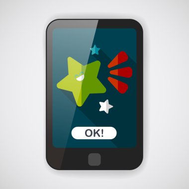 Uzay yıldız düz simgesi ile uzun gölge, eps10