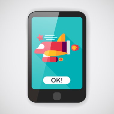 Uzay gemisi ile uzun gölge, eps10 düz simgesi