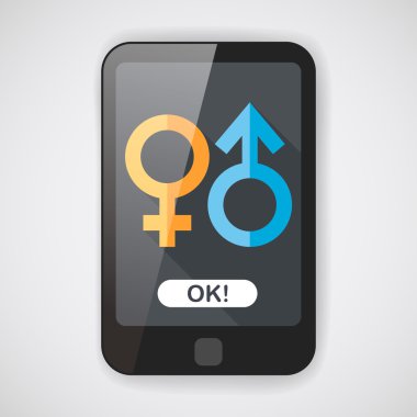 uzun gölge ile cinsiyet sembolü düz simgesi