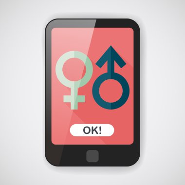 uzun gölge ile cinsiyet sembolü düz simgesi