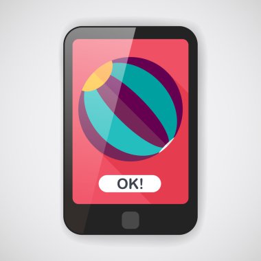 긴 그림자와 비치 볼 플랫 아이콘