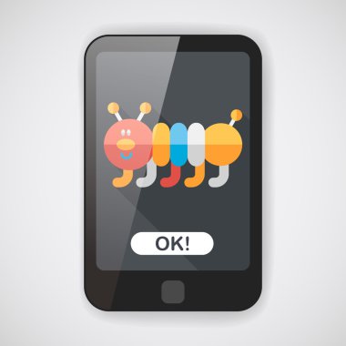 Caterpillar düz simgesi ile uzun gölge, eps10