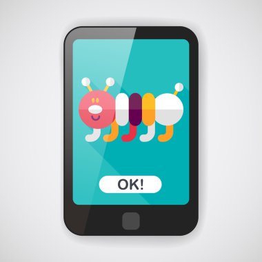 Caterpillar düz simgesi ile uzun gölge, eps10