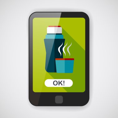 Su şişesi uzun gölge, eps10 düz simgesiyle