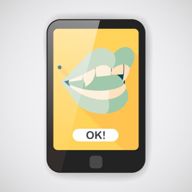 Cadılar Bayramı sivri düz simgesi ile uzun gölge, eps10