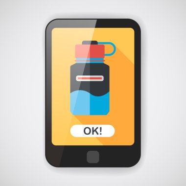 Su şişesi uzun gölge, eps10 düz simgesiyle