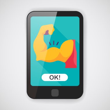 Muscle man plat pictogram met lange schaduw, eps10