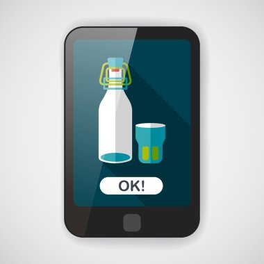 içki uzun gölge, eps10 düz simgesiyle koruyarak mutfak eşyaları