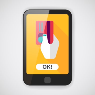 Uzun Gölge, eps10 ile alışveriş kredi kartı düz simgesi