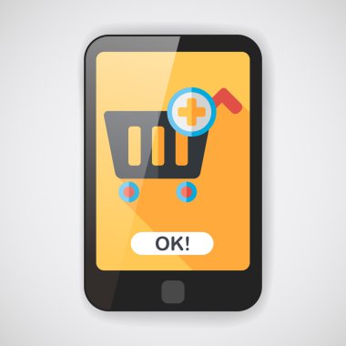 Uzun Gölge, eps10 ile alışveriş sepeti düz simgesi