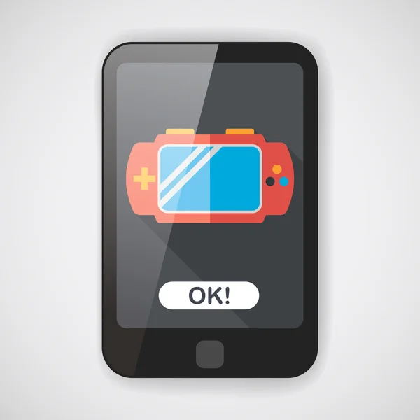 Consoles de jeu portables icône plate avec ombre longue, eps10 — Image vectorielle