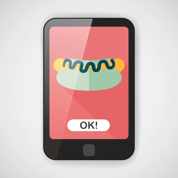 Hot dog icône plate avec ombre longue, eps10 — Image vectorielle