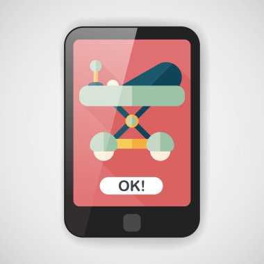 bebeğim walker düz simgesi ile uzun gölge, eps10