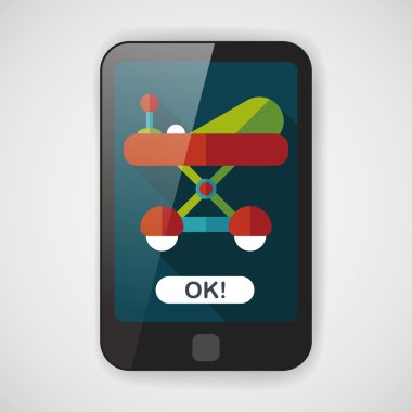 bebeğim walker düz simgesi ile uzun gölge, eps10