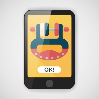 Bebek oyuncak düz simgesi ile uzun gölge, eps10