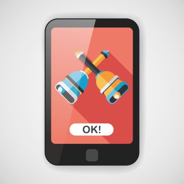 Uzun Gölge, eps10 ile Noel çanları düz simgesi