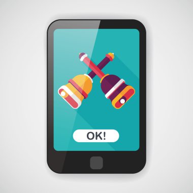 Uzun Gölge, eps10 ile Noel çanları düz simgesi