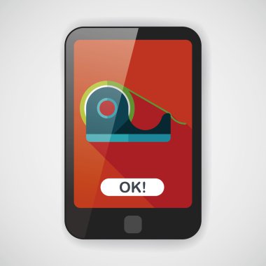 yapışkan bant düz simgesi ile uzun gölge, eps10