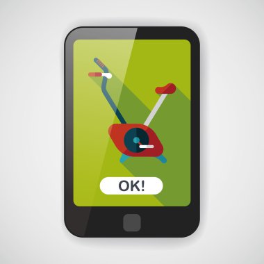 Uzun Gölge, eps10 ile egzersiz bisikleti düz simgesi