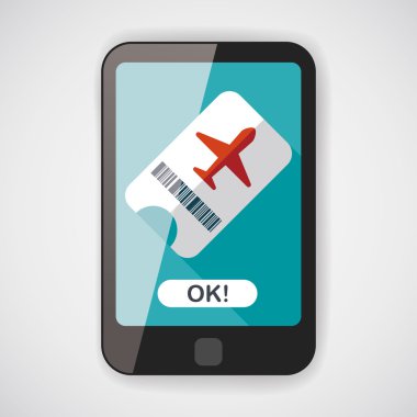 uzun gölge ile hava bilet düz simgesi