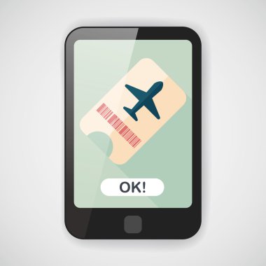 uzun gölge ile hava bilet düz simgesi