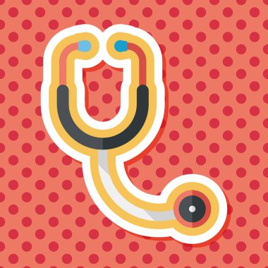 stetoskop uzun gölge, eps10 düz simgesiyle