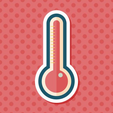 Uzun Gölge, eps10 ile termometre düz simgesi