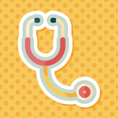 stetoskop uzun gölge, eps10 düz simgesiyle