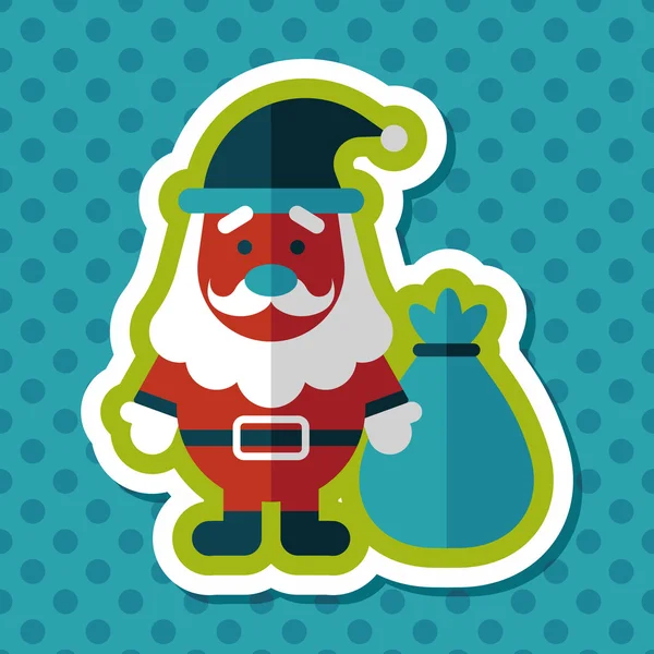 Ícone plano de Papai Noel com sombra longa, eps10 — Vetor de Stock