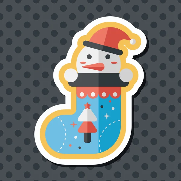 Christmas stocking platte pictogram met lange schaduw, eps10 — Stockvector
