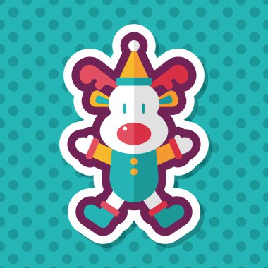 Ren geyiği ile uzun gölge, eps10 düz simgesi