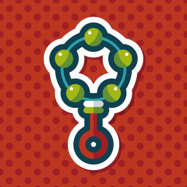 Bebek çıngırağı düz simgesi ile uzun gölge, eps10