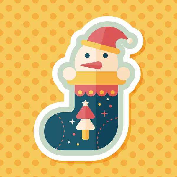 Christmas stocking flat icon with long shadow, eps10 — стоковый вектор