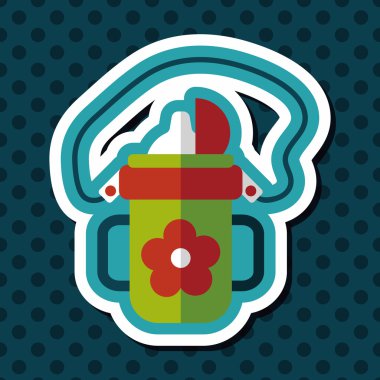 Uzun Gölge, eps 10 ile çocuk su şişesi düz simgesi