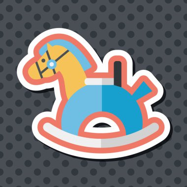 Uzun Gölge, eps10 ile at oyuncak düz simgesi