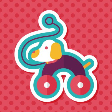 oyuncak köpek uzun gölge, eps 10 düz simgesiyle