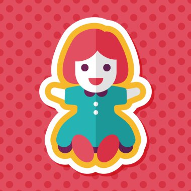 Uzun Gölge, eps 10 ile kız bebek oyuncak düz simgesi