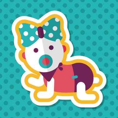 Bebek çıngırağı düz simgesi ile uzun gölge, eps10