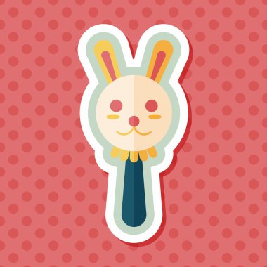 Bebek çıngırağı düz simgesi ile uzun gölge, eps10