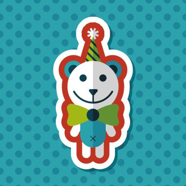 Uzun Gölge, eps10 ile Doğum oyuncak ayı düz simgesi