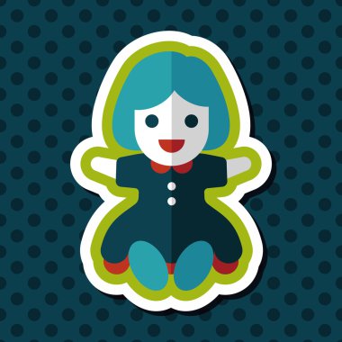 Uzun Gölge, eps 10 ile kız bebek oyuncak düz simgesi