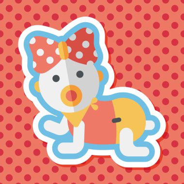 Bebek çıngırağı düz simgesi ile uzun gölge, eps10