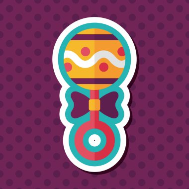 Bebek çıngırağı uzun gölge, eps 10 düz simgesiyle